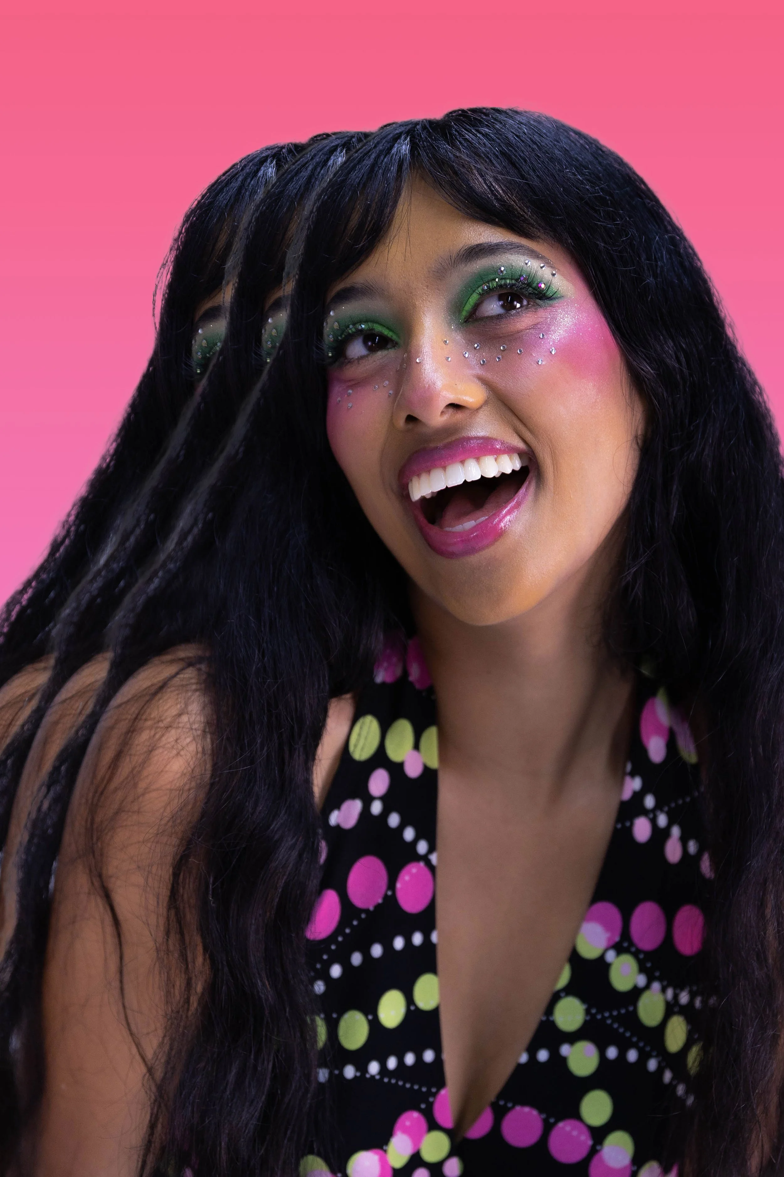a pop art edit of an Indian model with her makeup done inspired by Zara Larsson 
