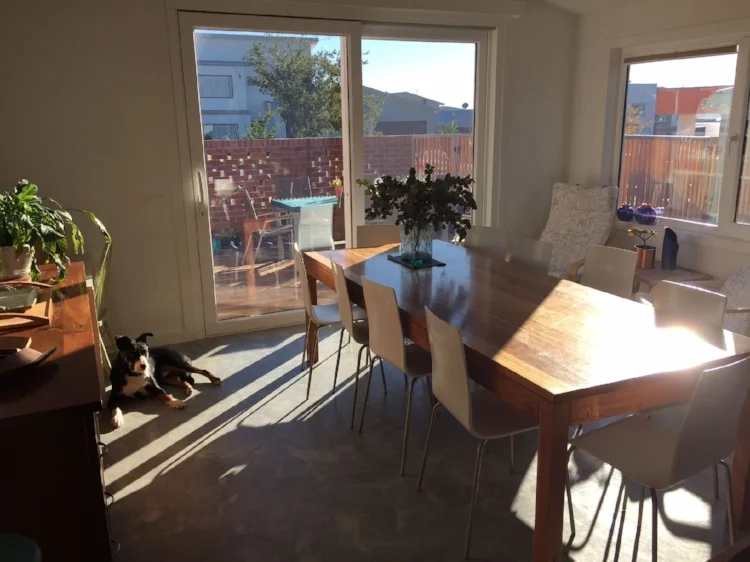 Dining/living area at 8:30am on 22 May.
