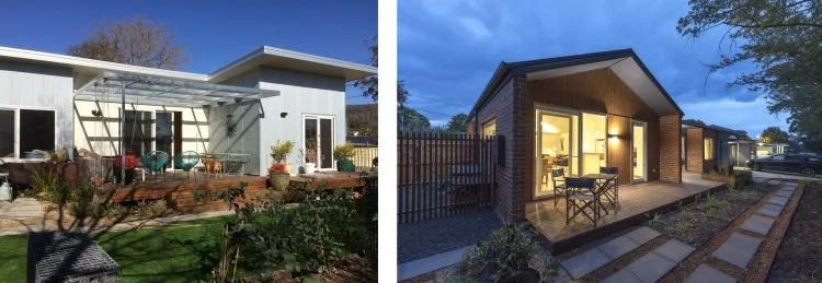 Finnis House in Narrabundah and Blue Heeler House in Downer - both will be open for the Solar House Day bus tour.