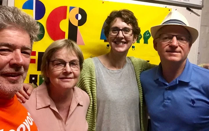 Mike, Kay, Jenny, and Tim at the 3CR Studios in Melbourne