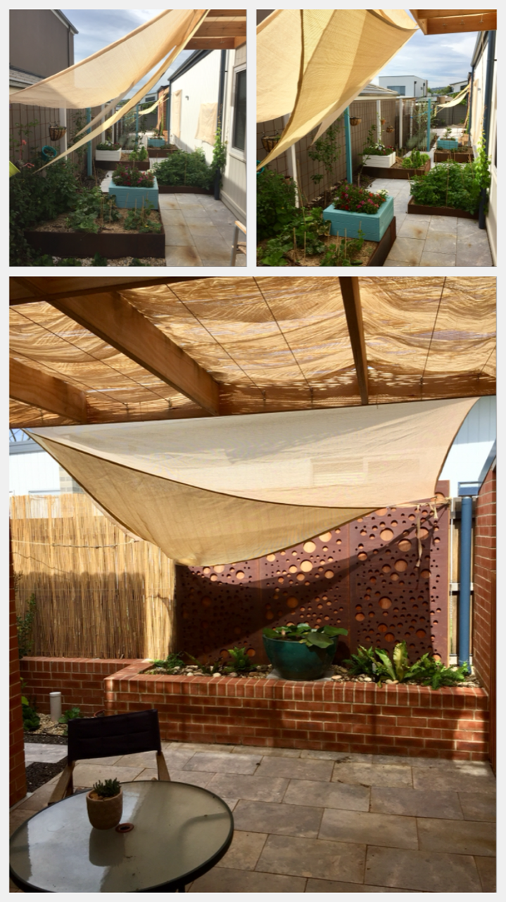 Cost-effective shading options at Jenny's house. See more about this house  here .