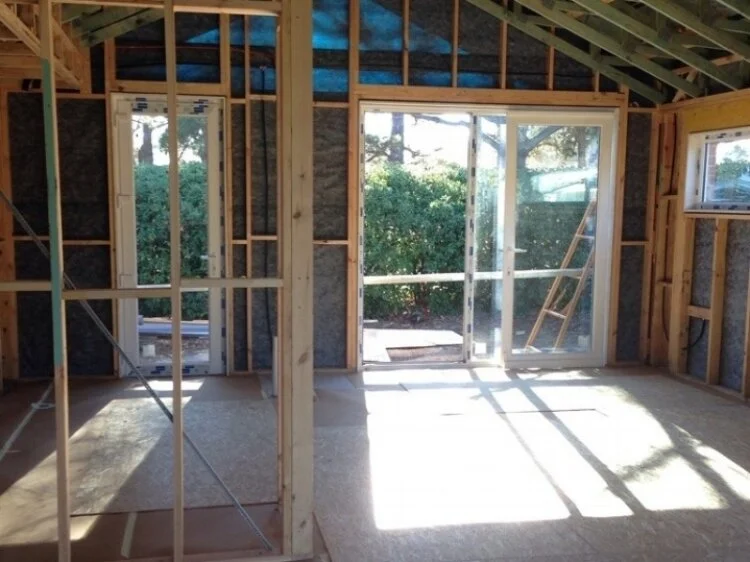 Under construction in Downer, the sun streaming in at 11am (this one taken last weekend - so not quite the winter solstice.)