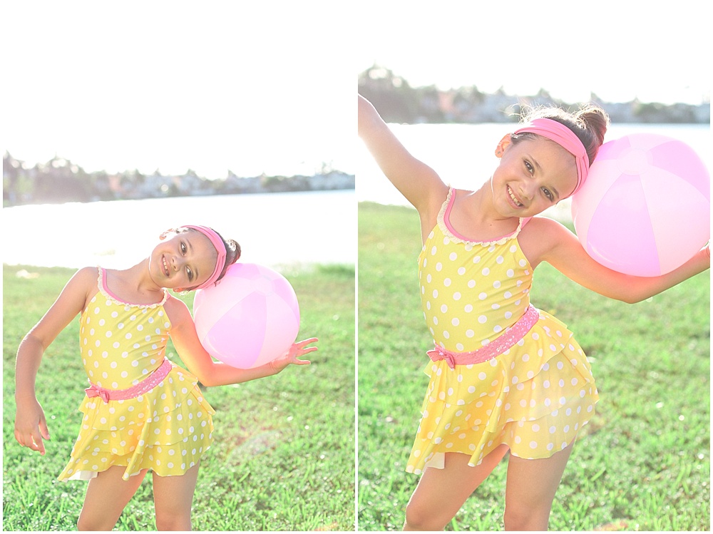 This free spirit wanted to show off her 60s inspired dance costume and proceeded to run around and play with her beach ball!