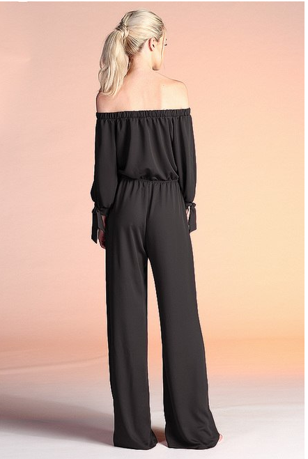 Koket Boutique :: Tie Sleeve Off Shoulder Jumpsuit