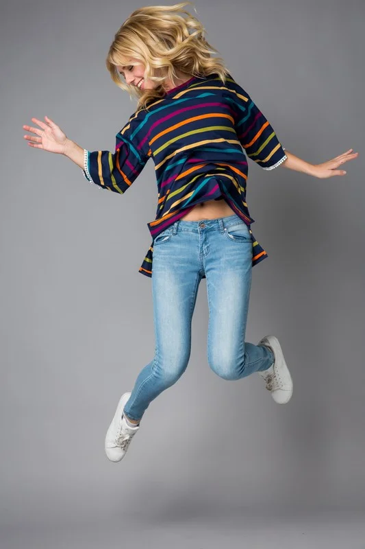 CandyLand Multi Stripe Round Neck Trim Sleeve Top 2.jpg