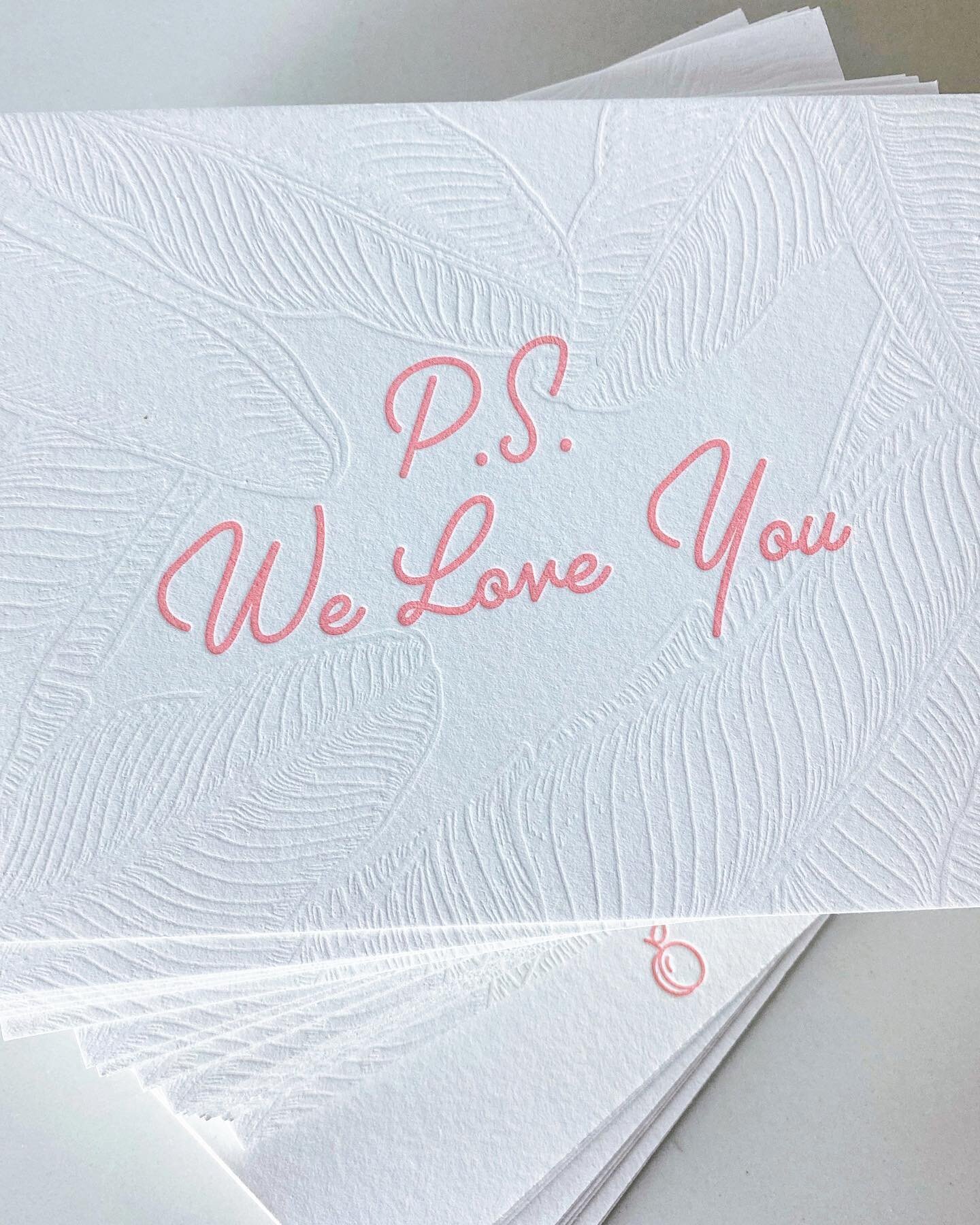 and p.s. we love you 💗 sending lots of love today. big hugs to @swellpress for designing and printing these perfectly peach thank you notes to match our wedding invites #mrandmrspeach 🍑✨🌴✨🦩