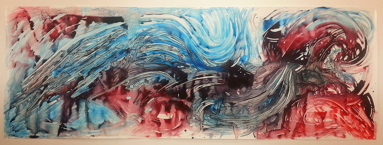  Acrylic and ink on PVC paper, 3m height x 1m long. 