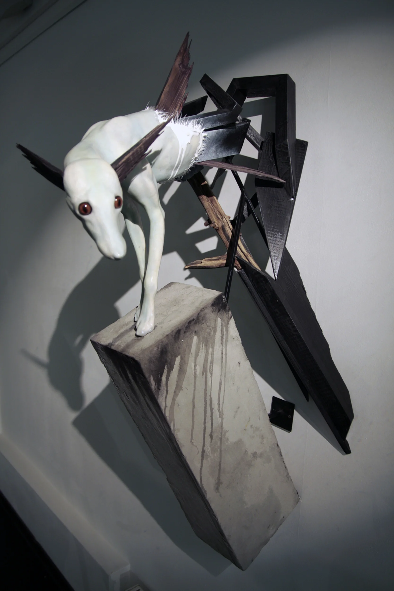   Shatter0001  &nbsp; 2013, fiberglass, wood, metal, glass, concrete, 45x50x124cm 