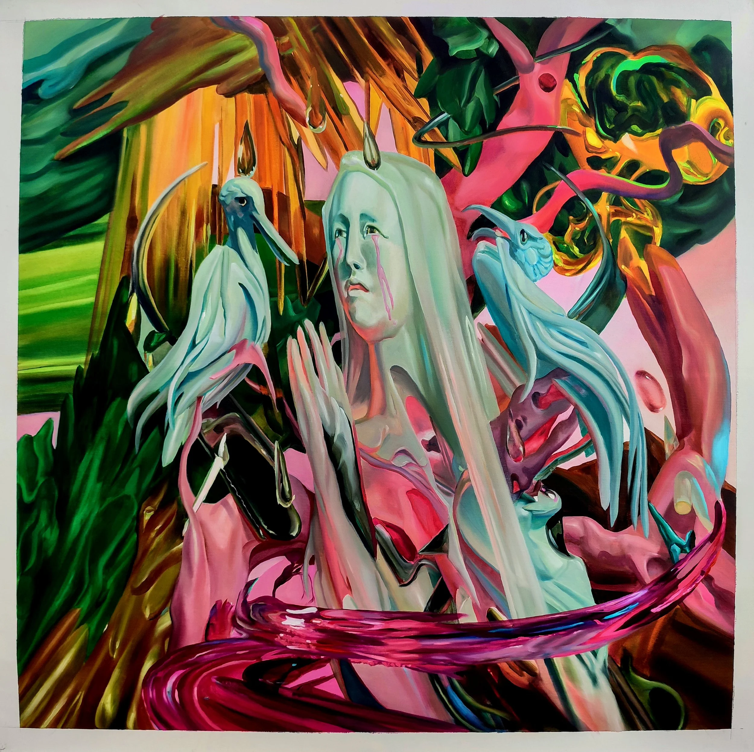 To feel elation 160x160cm oil on canvas 2024