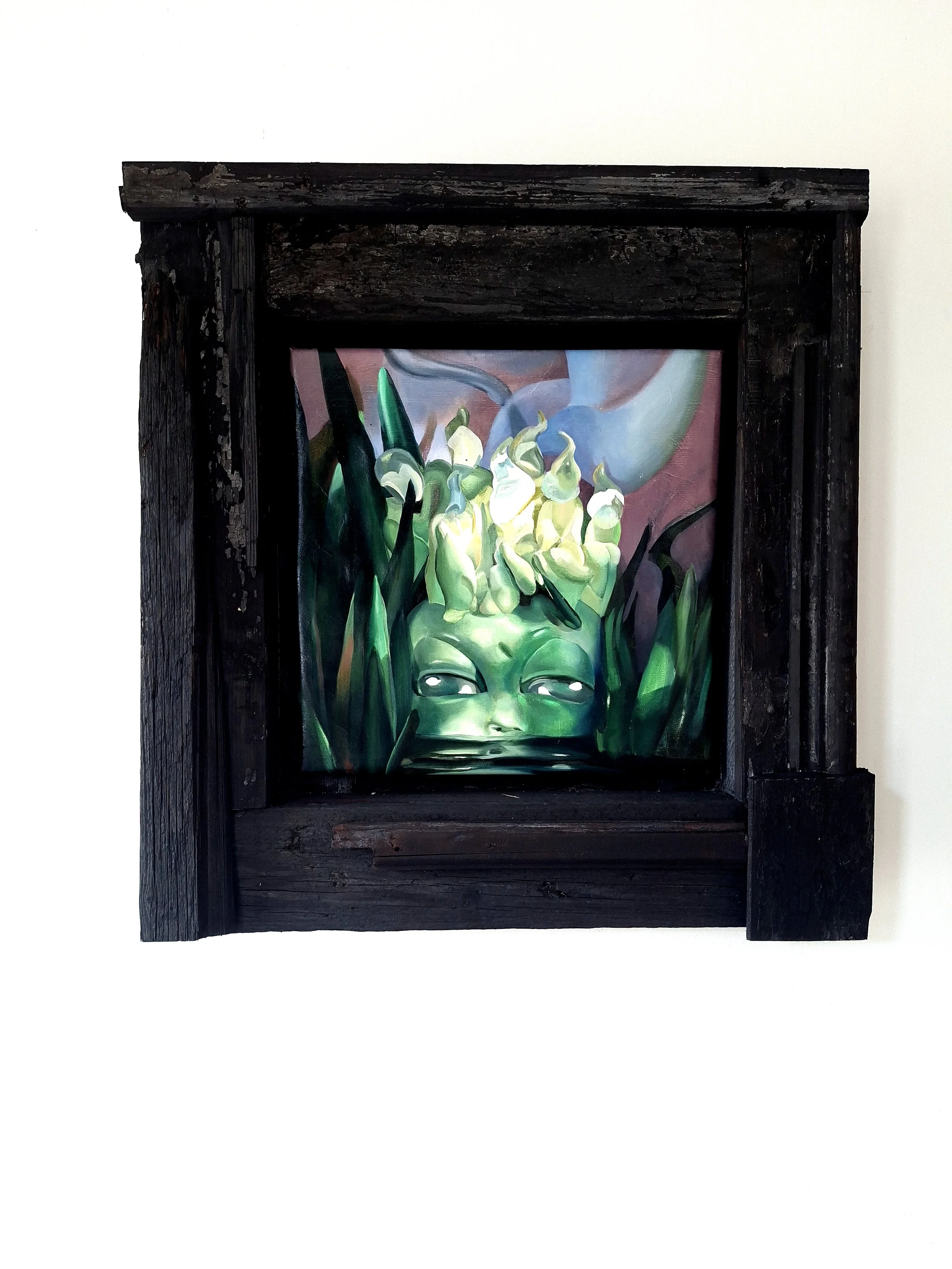  Keeper of Unsaid  2026  40x40cm oil on canvas, wooden frame 