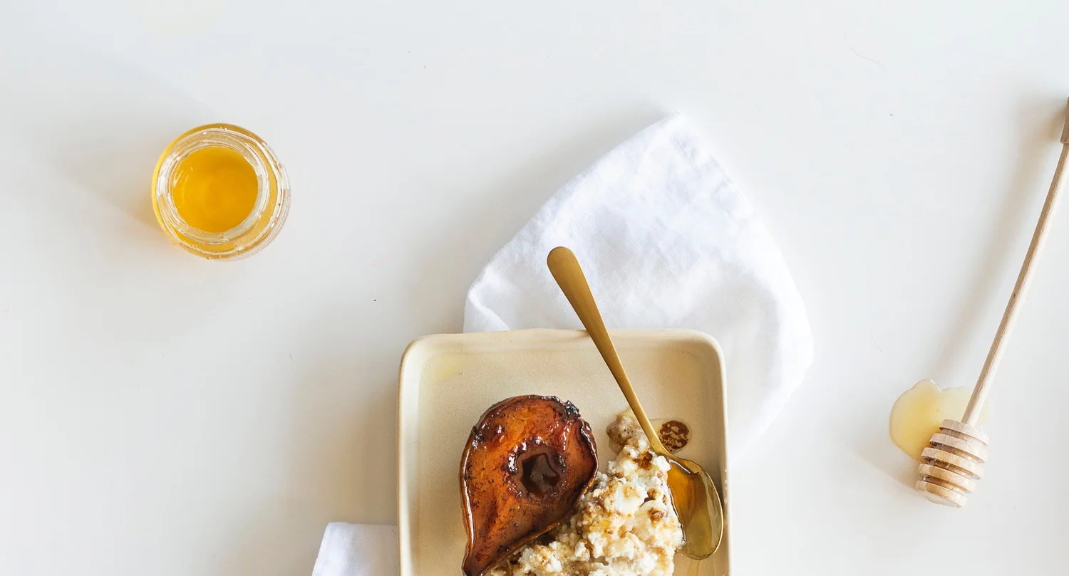 Roasted pears with Ricotta and Honey