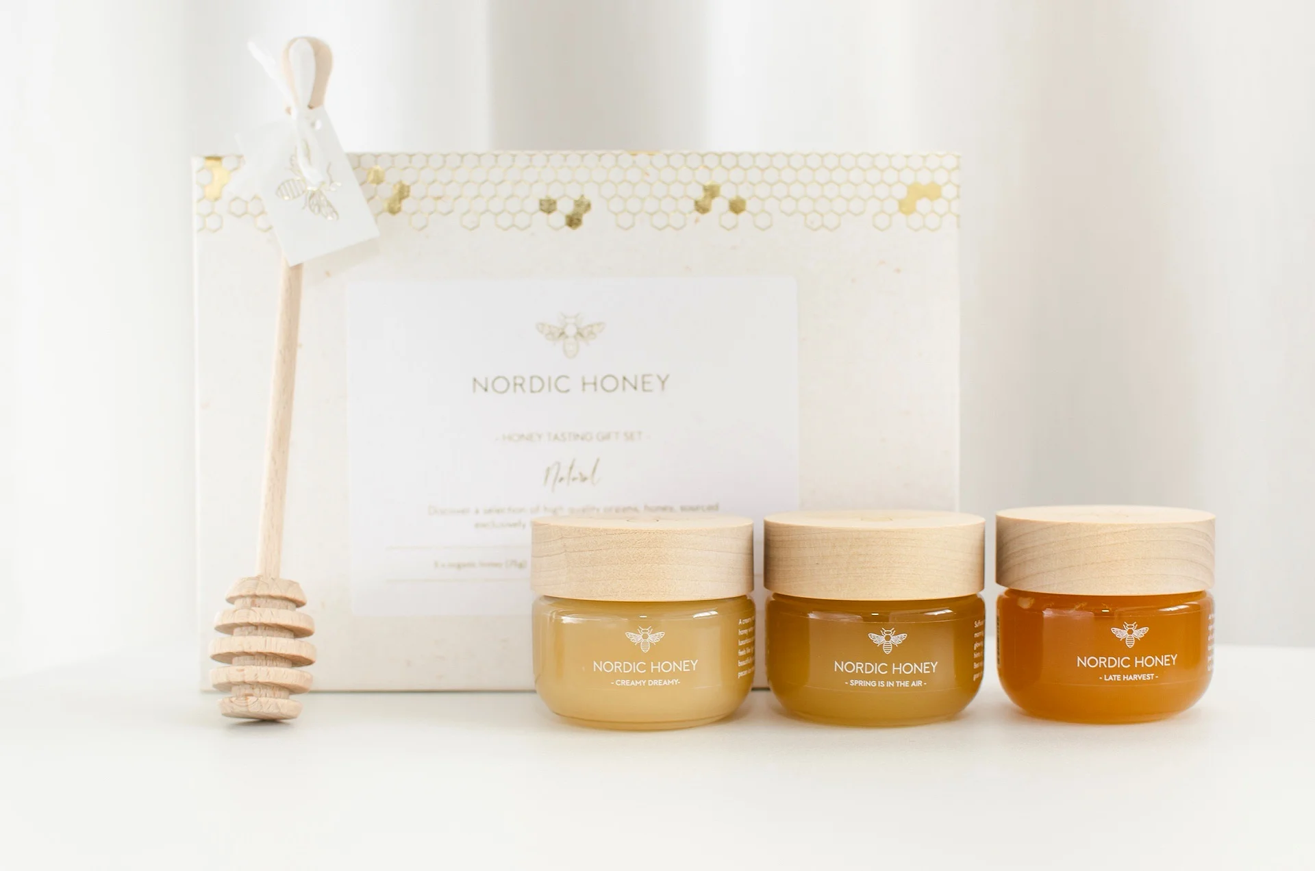 Nordic Honey_Honey Tasting Gift Set_Organic Honey_Wooden Caps
