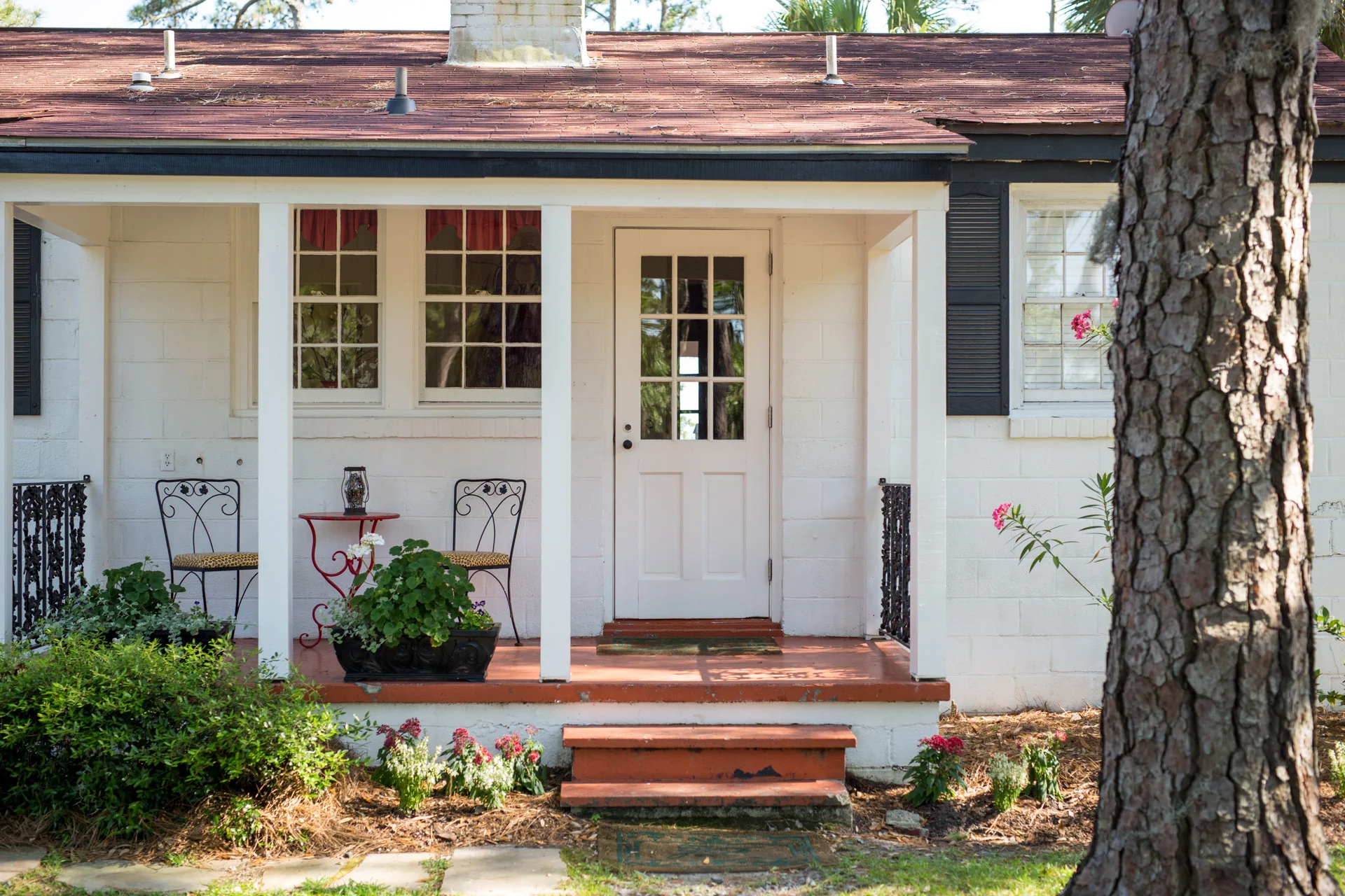 Open-air front porch