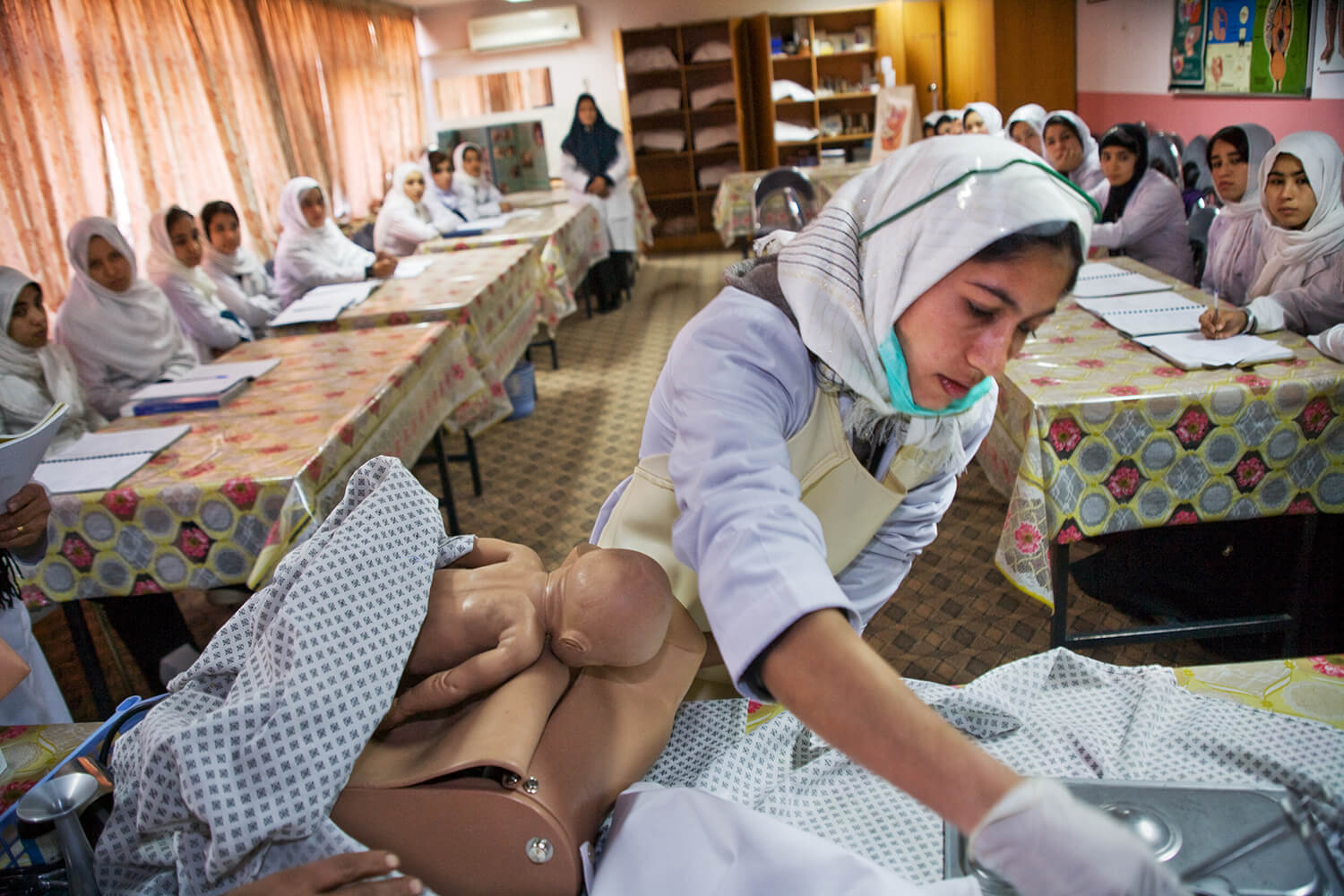  Afghanistan. Midwifery at the institute of Health Science Midwifery Programme in Kabul. 