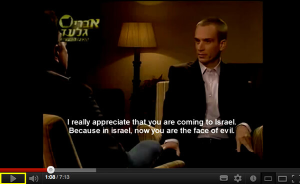 Called "evil" in Israeli talkshow