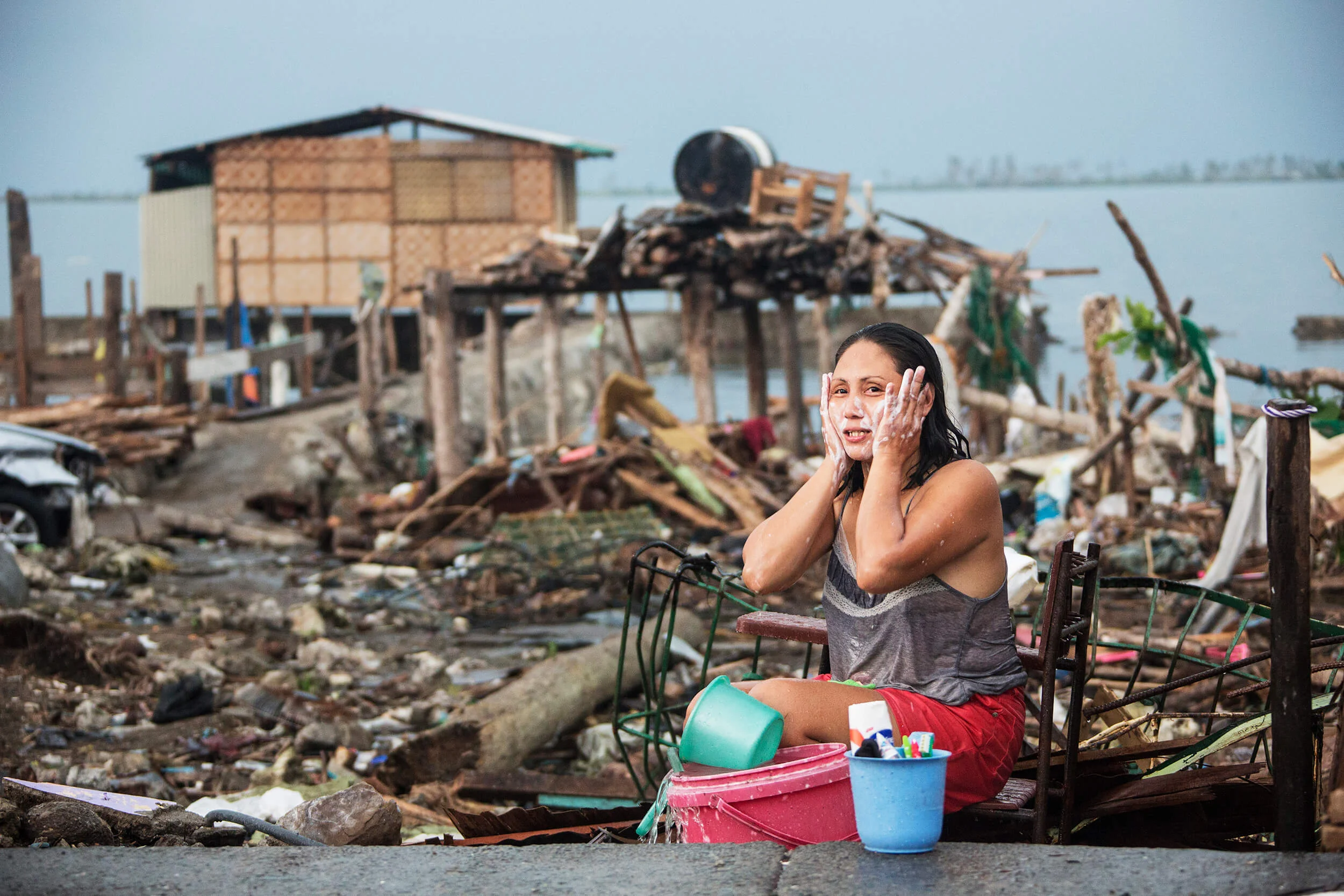 The city of Tacloban after Typhoon Haiyan November 2013.