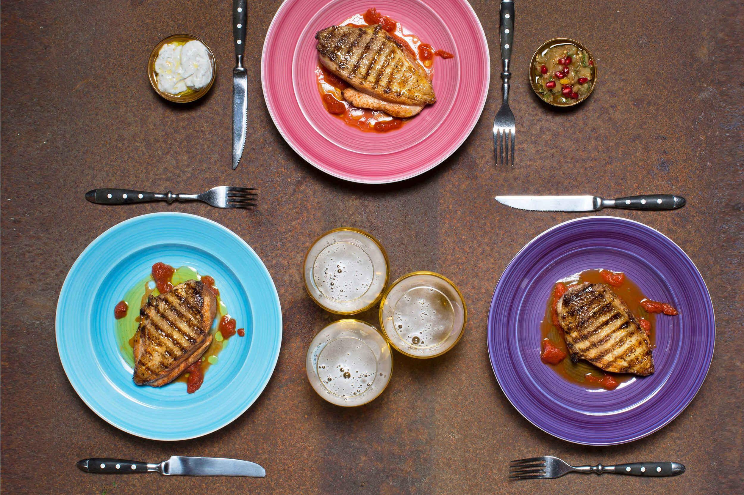 Main courses. Sfine mishvie. Marinated grilled chicken.