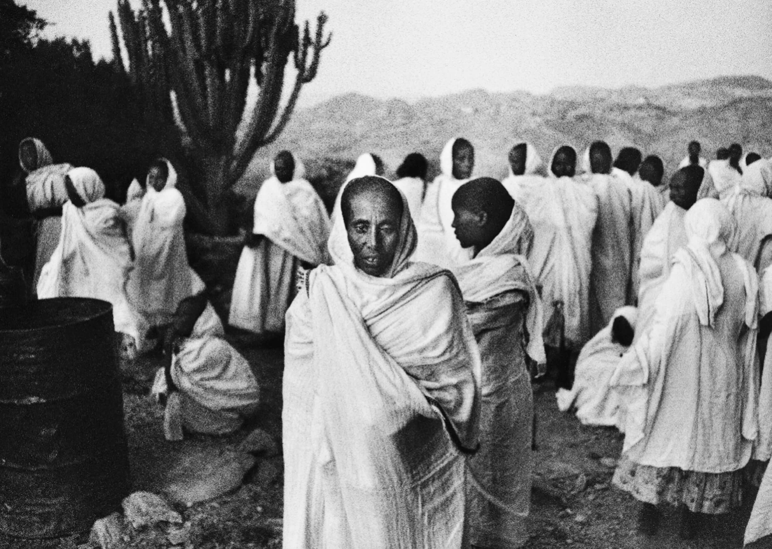  Christian orthodox ceremony in the dawn during the war. Adi Qaie, Eritrea 1990. 