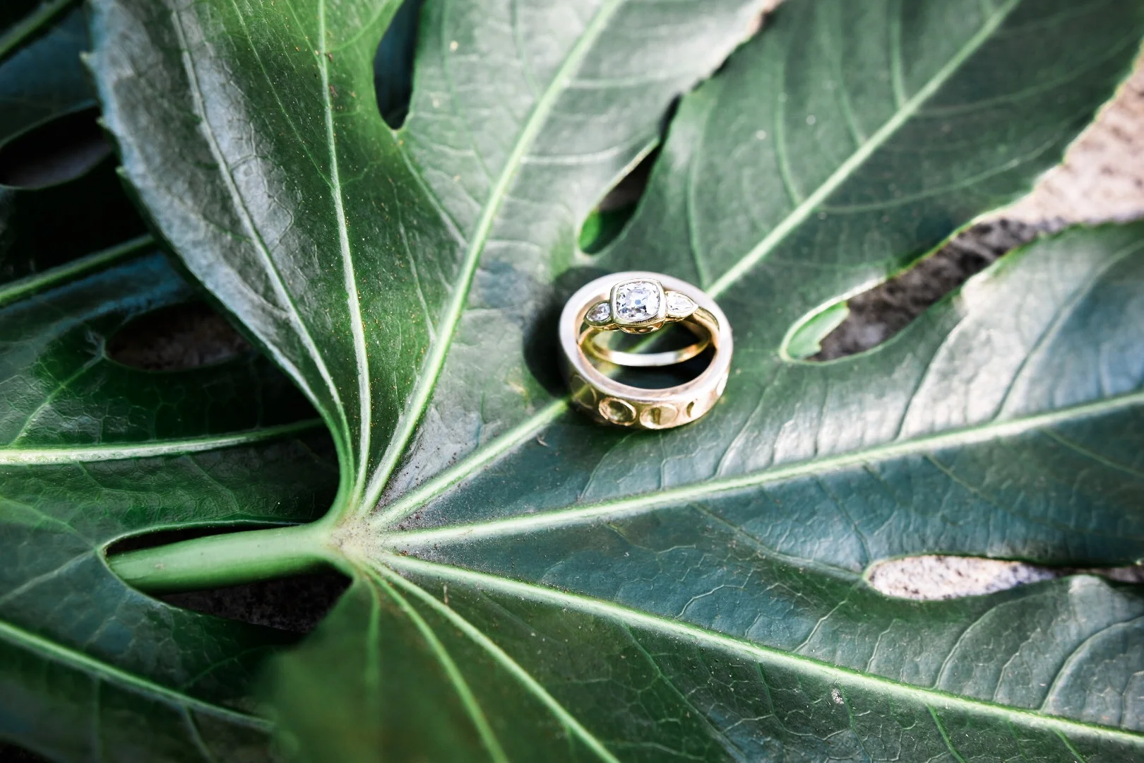 Their rings were designed and made by Courtney and her boss at Tillis Jewelry.