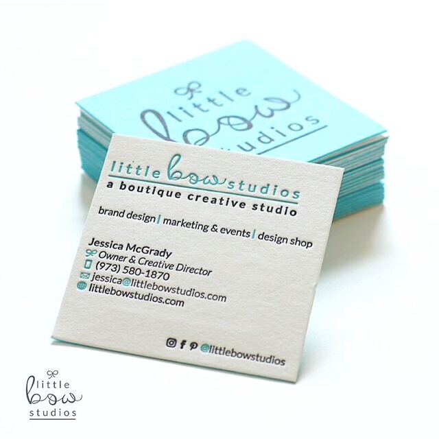Little Bow Studios Business Cards (Duplex Letterpress Printing)