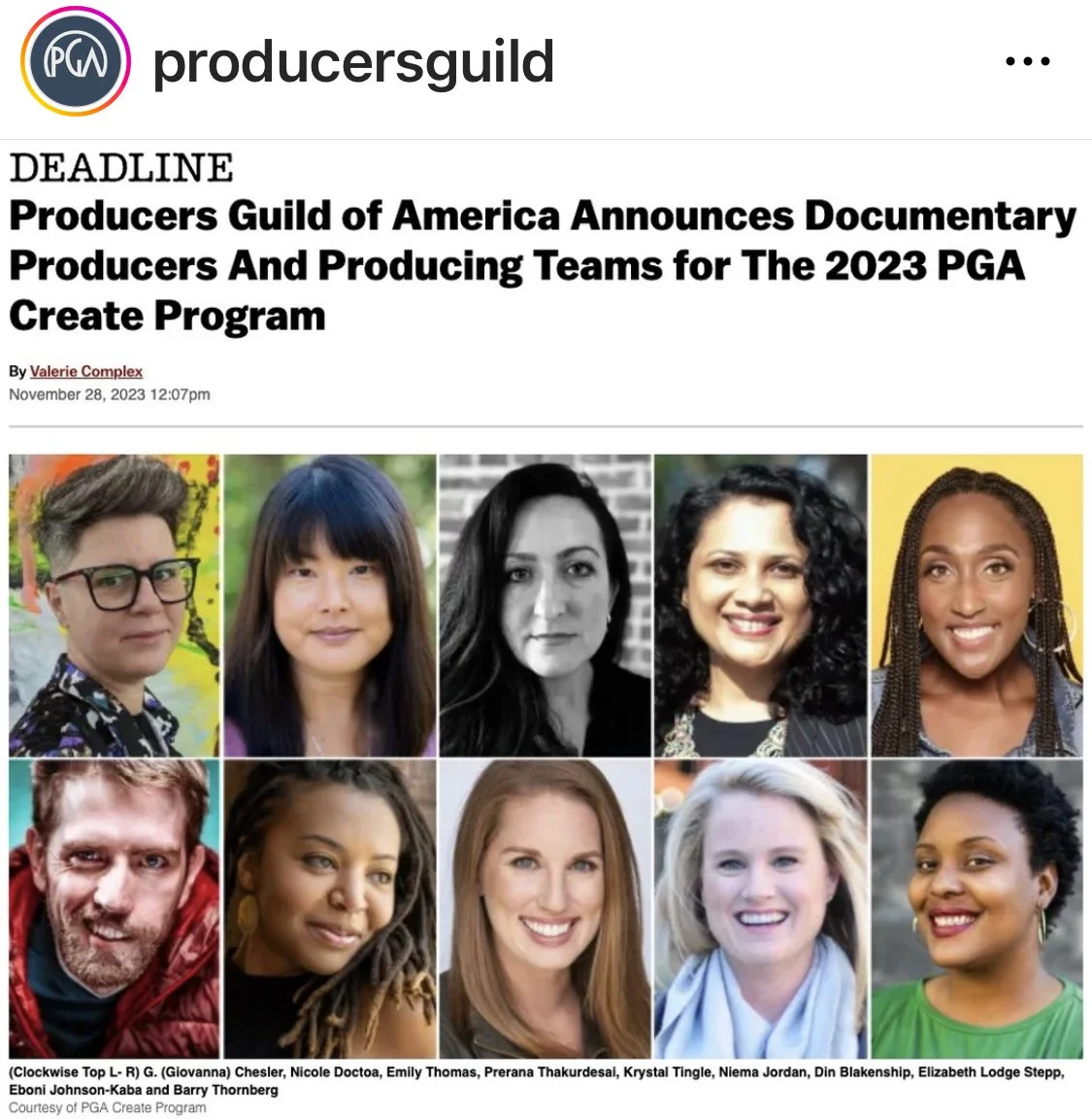 A group of headshots of eight producers of various ages, ethnicities, and genders.
