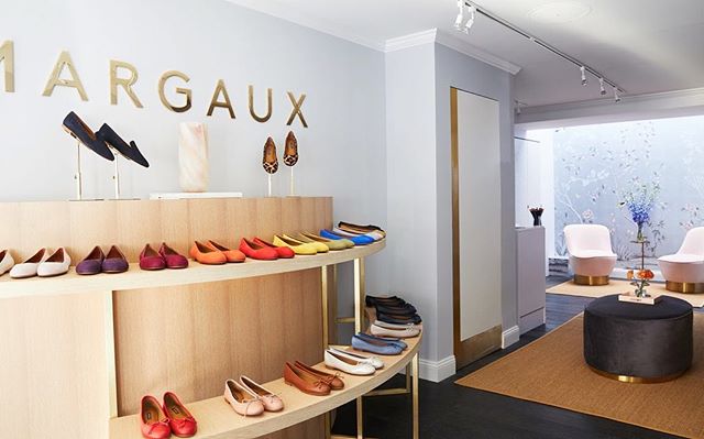 A little fab work from July.  Rift white oak and brass tiered demilune display and bookshelf/bench (not shown) for @margauxny and Paul Bennett Architects.  Photo by @kirstenrfrancis pulled from a Footwear News article on the 387 Bleecker St store.  G