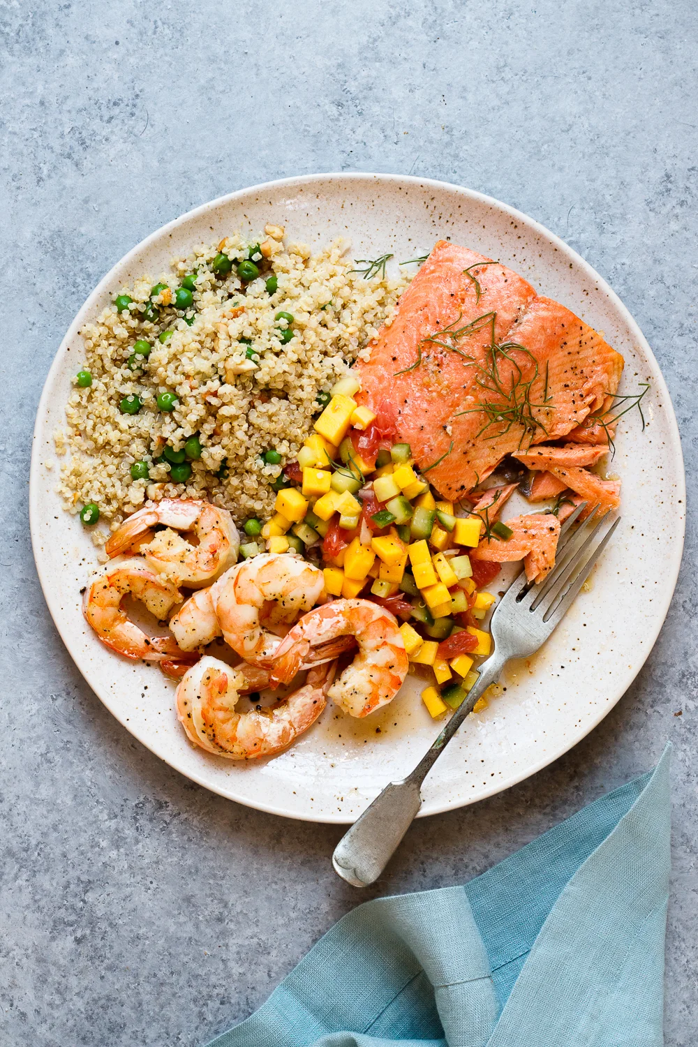 Roast Salmon with Mango and Grapefruit