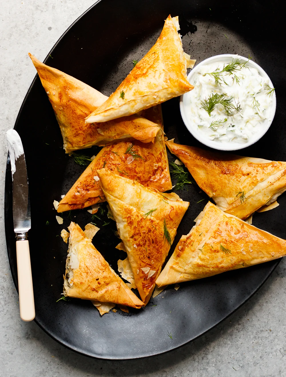 Turkey and Kale Stuffed Phyllo Triangles 