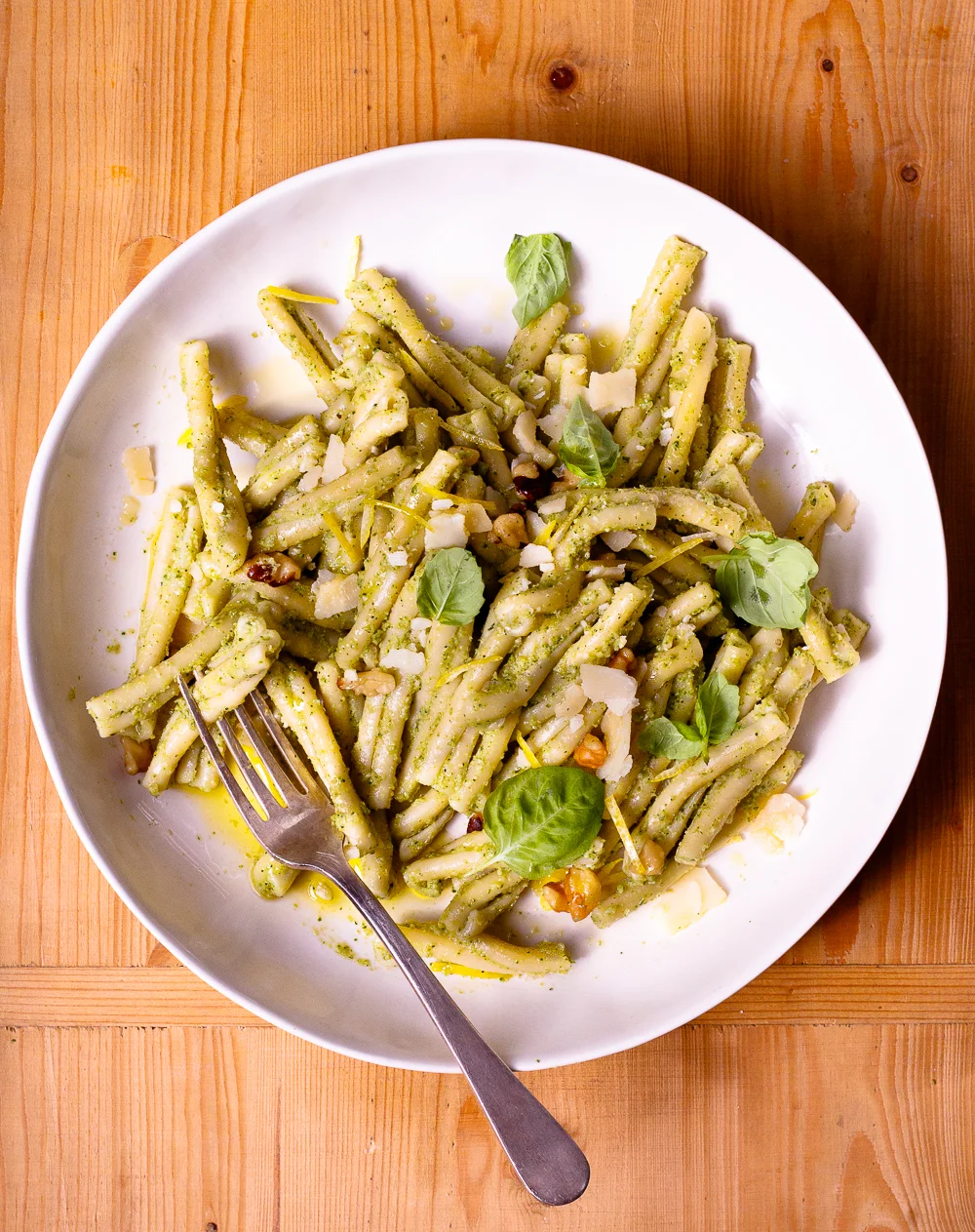 Pasta with Broccoli, Walnut, and Basil Pesto
