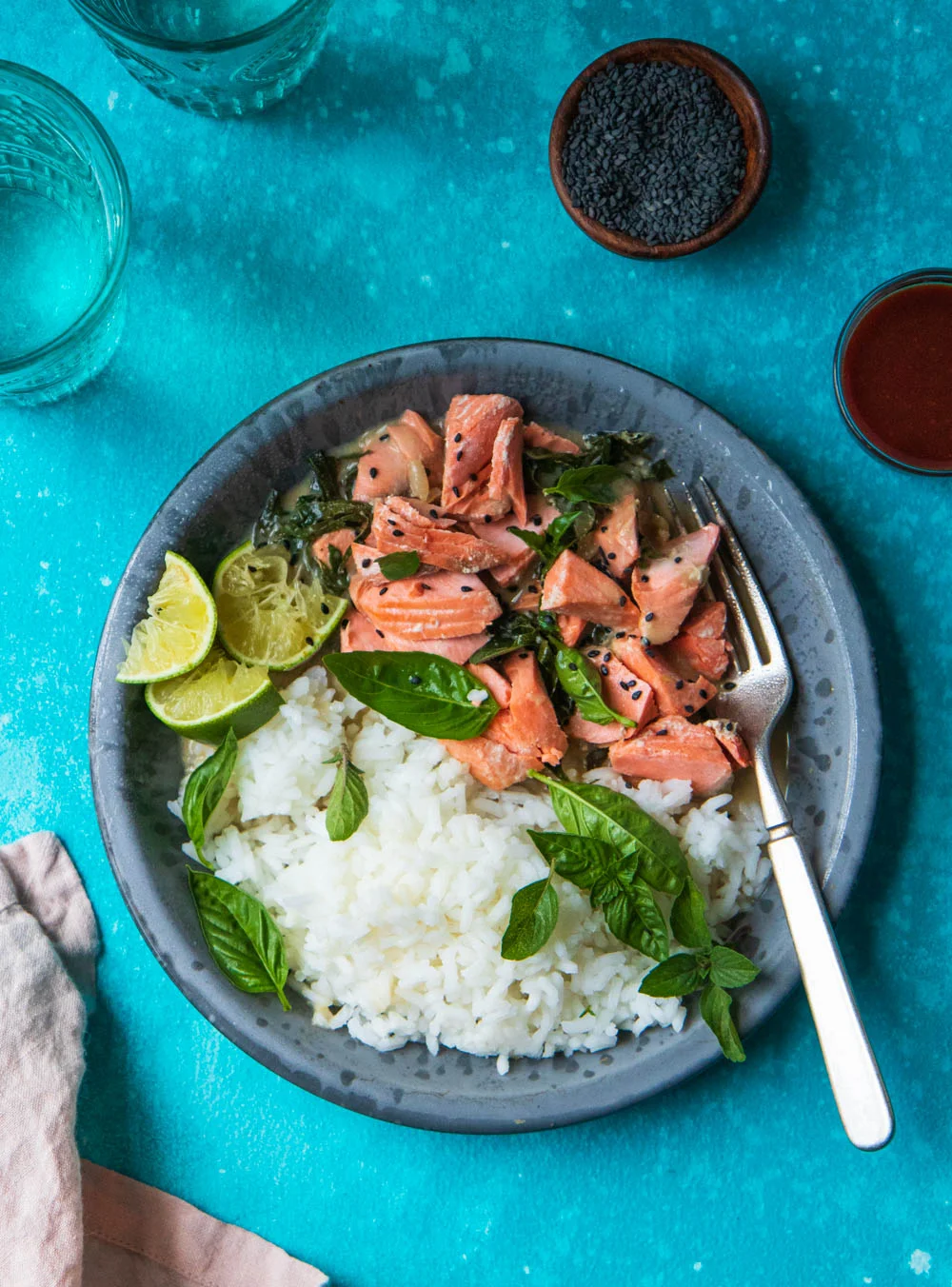 Coconut Miso Salmon with Wilted Kale 