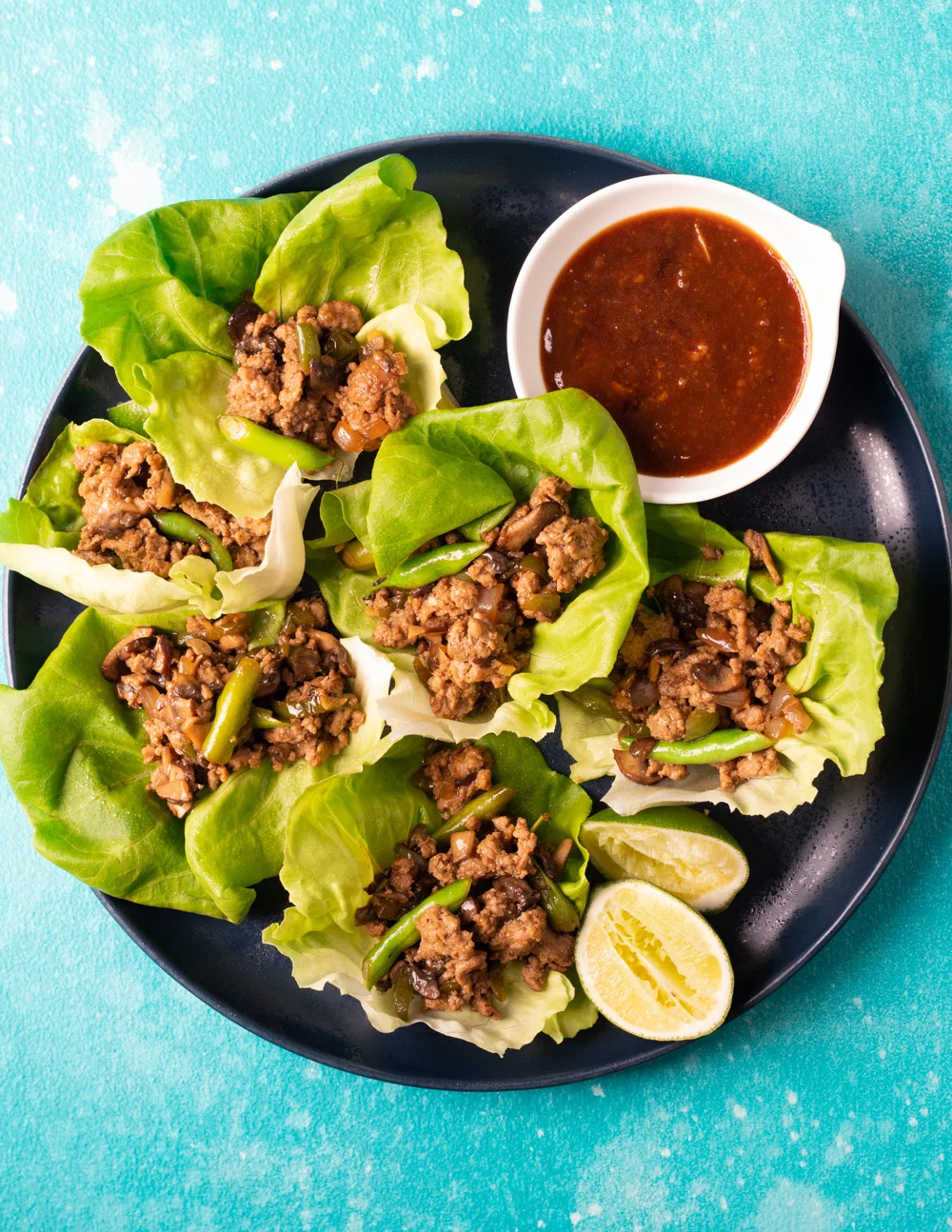 Lettuce Cups with Ground Turkey and a Soy Ginger Sauce 