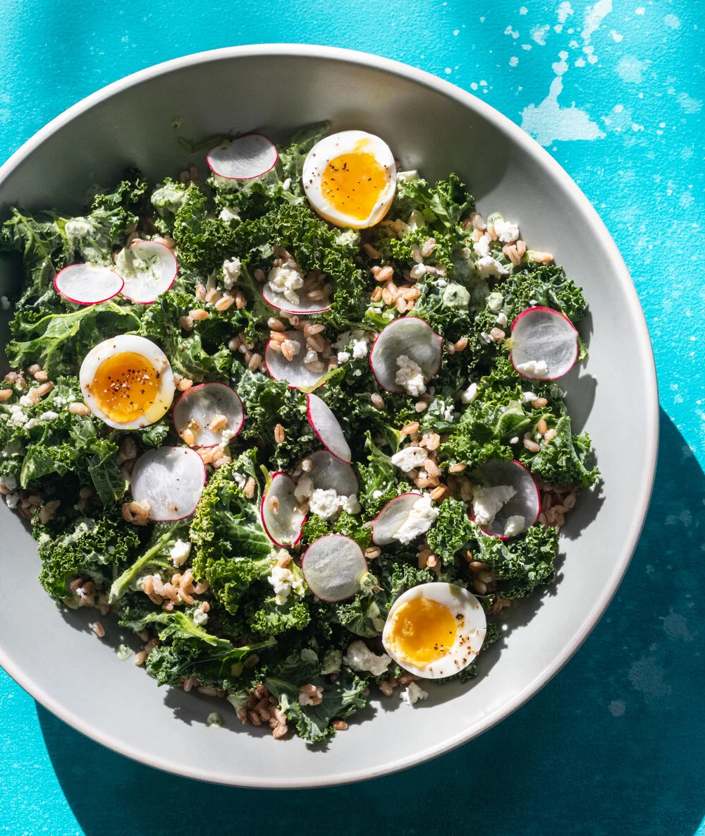 Grain Salad with Farro, Kale, and a Green Goddess Dressing — Amanda