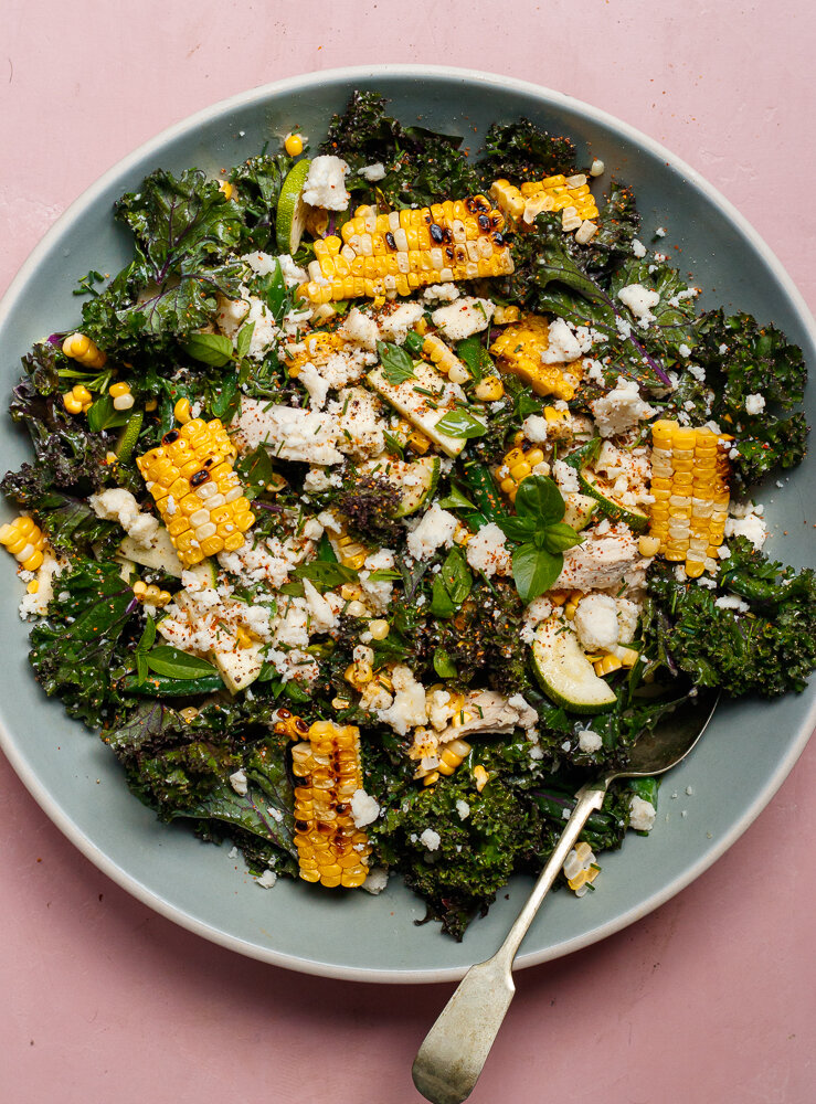 Mexican Street Corn Inspired Chicken Caesar Salad 