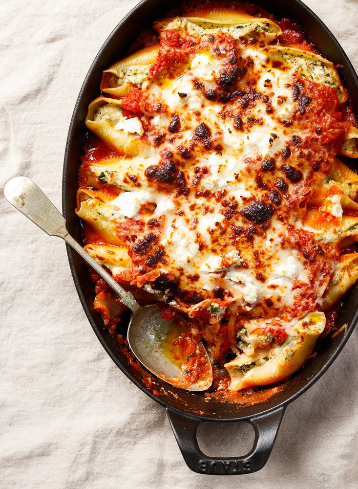 Four Cheese Stuffed Shells with Spinach — Amanda Frederickson