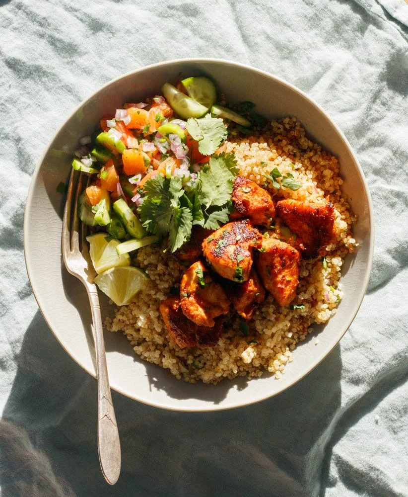 Citrus Chicken with with an Orange, Cucumber, and Jalapeno Salsa 