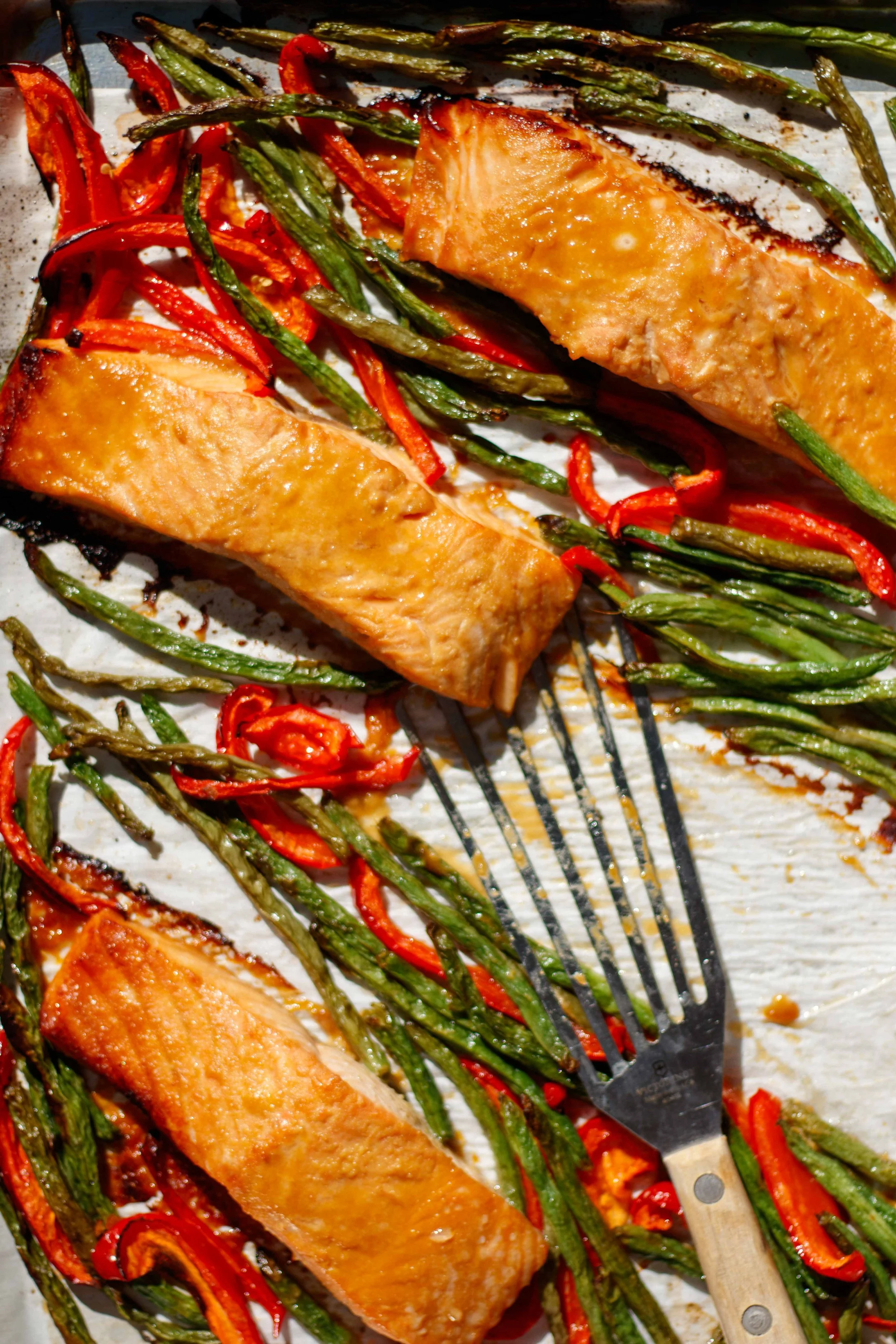 Miso Maple Salmon Sheetpan Supper 