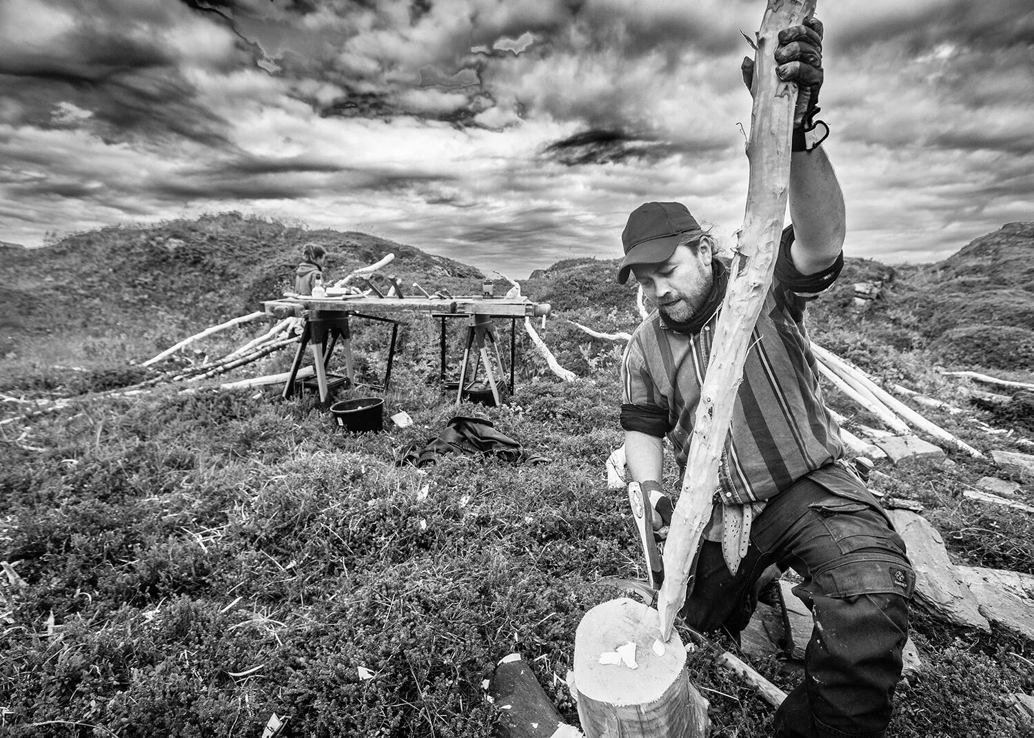 Joar Nango. Work in progress. Photo: Jan-Morten Bjørnbakk