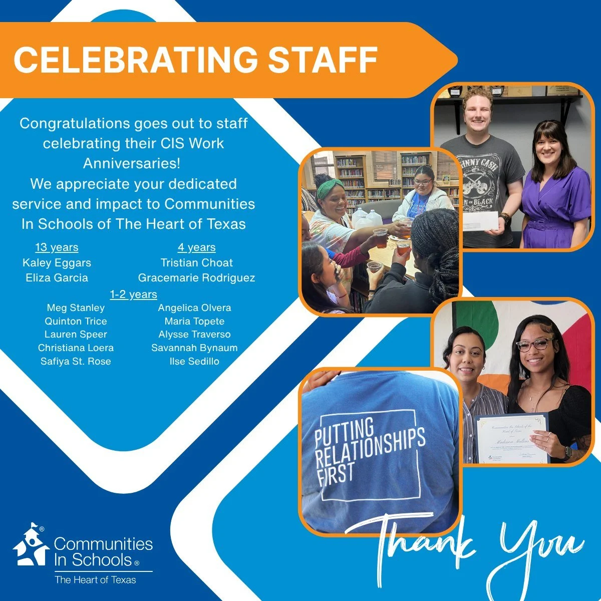 Happy Work Anniversary to some of our amazing team members! We appreciate all you do!