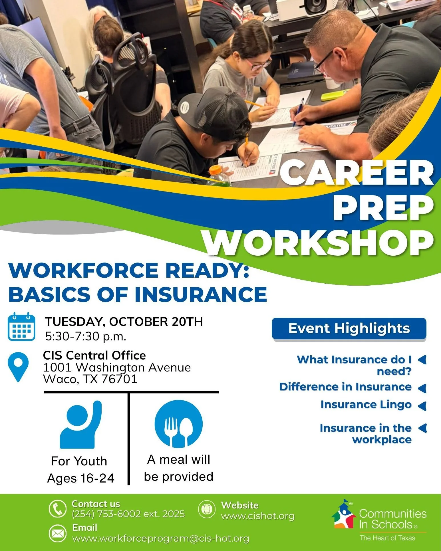 ✅Got the job offer
✅Ready to tackle the real work
✅ Freezing at new hire paperwork because of insurance?!?!

We get it, and we are here to help! Save the date for our upcoming Workforce workshop where we will learn the basics of insurance so you can 