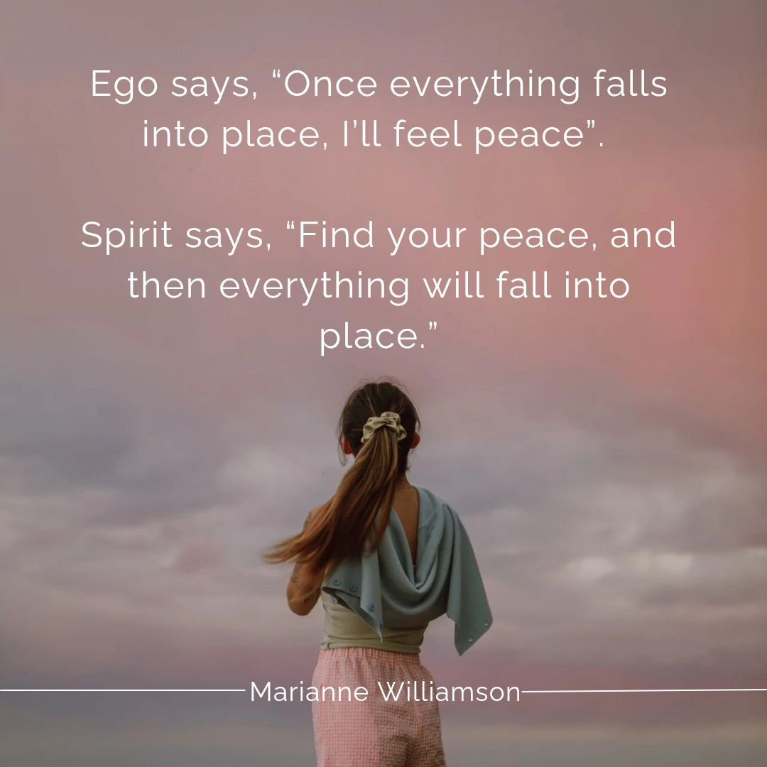My yoga teacher started class with this quote recently. It really resonated with me. 

I am working on finding my peace at this moment. 

#yoga #marrianewilliamson
#findingpeace #spirit #ego