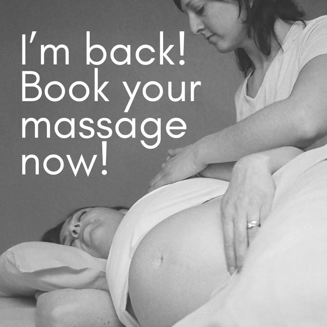 My maternity leave is coming to an end. I will be giving massage two days a week starting March 1st. 

If you are a former client and would like to get back on the books, let me know. 

I am also taking new pregnant or postpartum clients.&nbsp; 

Thi