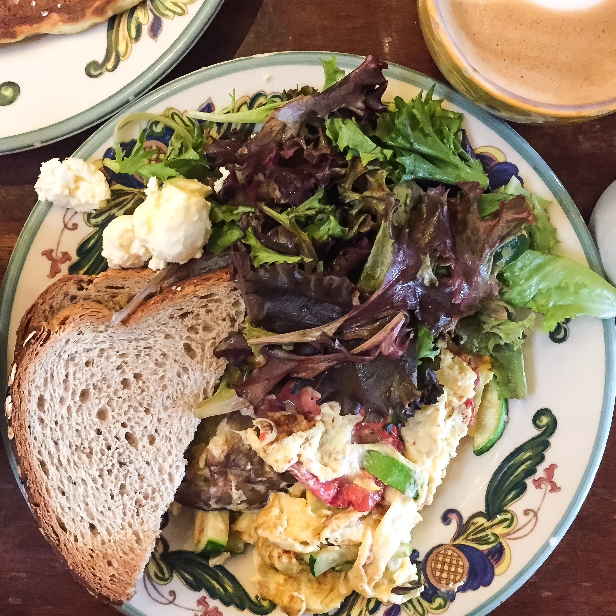 Avignon Scramble with Wheat Toast & Salad | Zazie