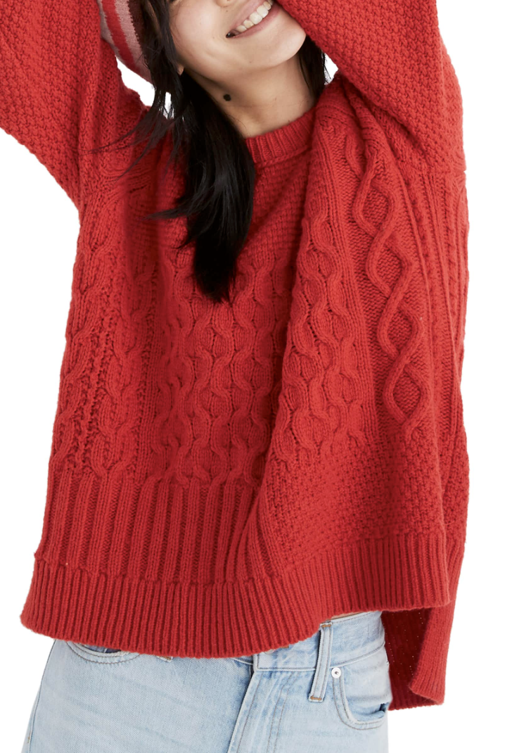 Madewell Cable Knit Sweater - How cute would this be for the holidays?!