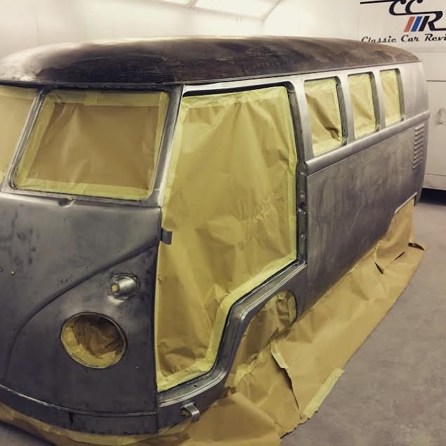 VW Splitscreen van stripped by hand