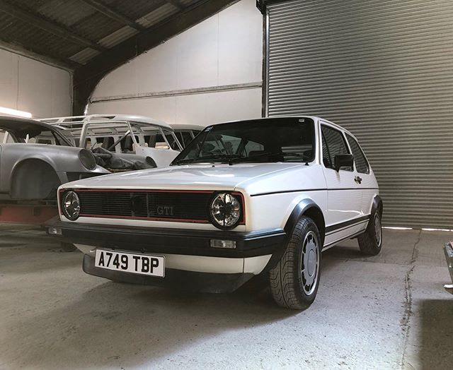 This little beauty left us today after some rust repair, fresh respray, retrim with mk6 Golf GTI cloth and a new headliner. Back to @sheeno15 for lowering and BBS rims 😎😎#CCR #ccruk #volkswagen #golf #mk1golf #mk1golfgti #edition38 #watercooled #vw