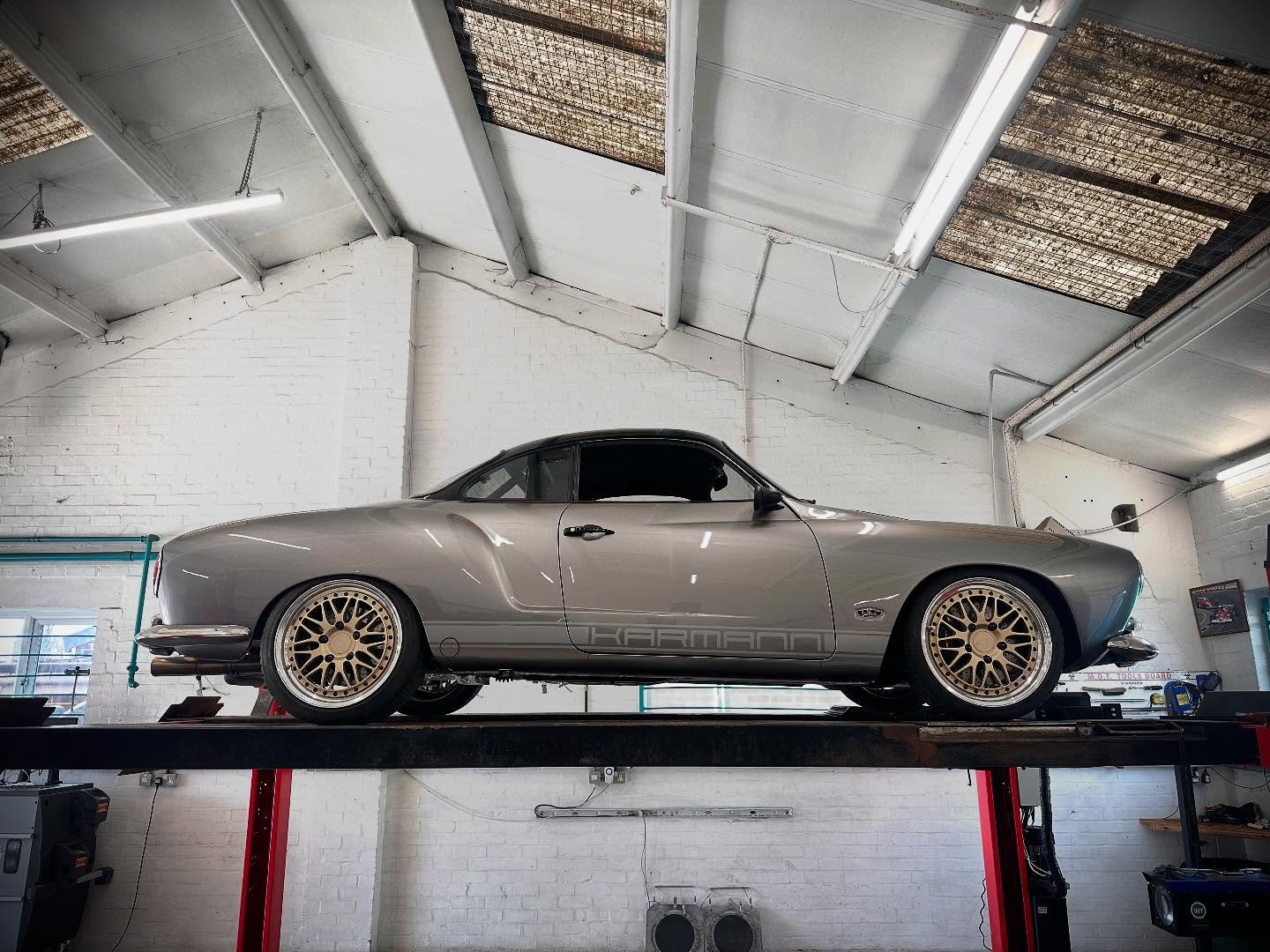 MOT day for the turbo Ghia!! #ccr #ccruk #classicvolkswagen #carporn #karmannghia #vwghia #volksworldshow #showandgo  #turbo #flat4 #aircooled #classicporsche #racecar #showcar #customcar #vwbeetle #vwbus