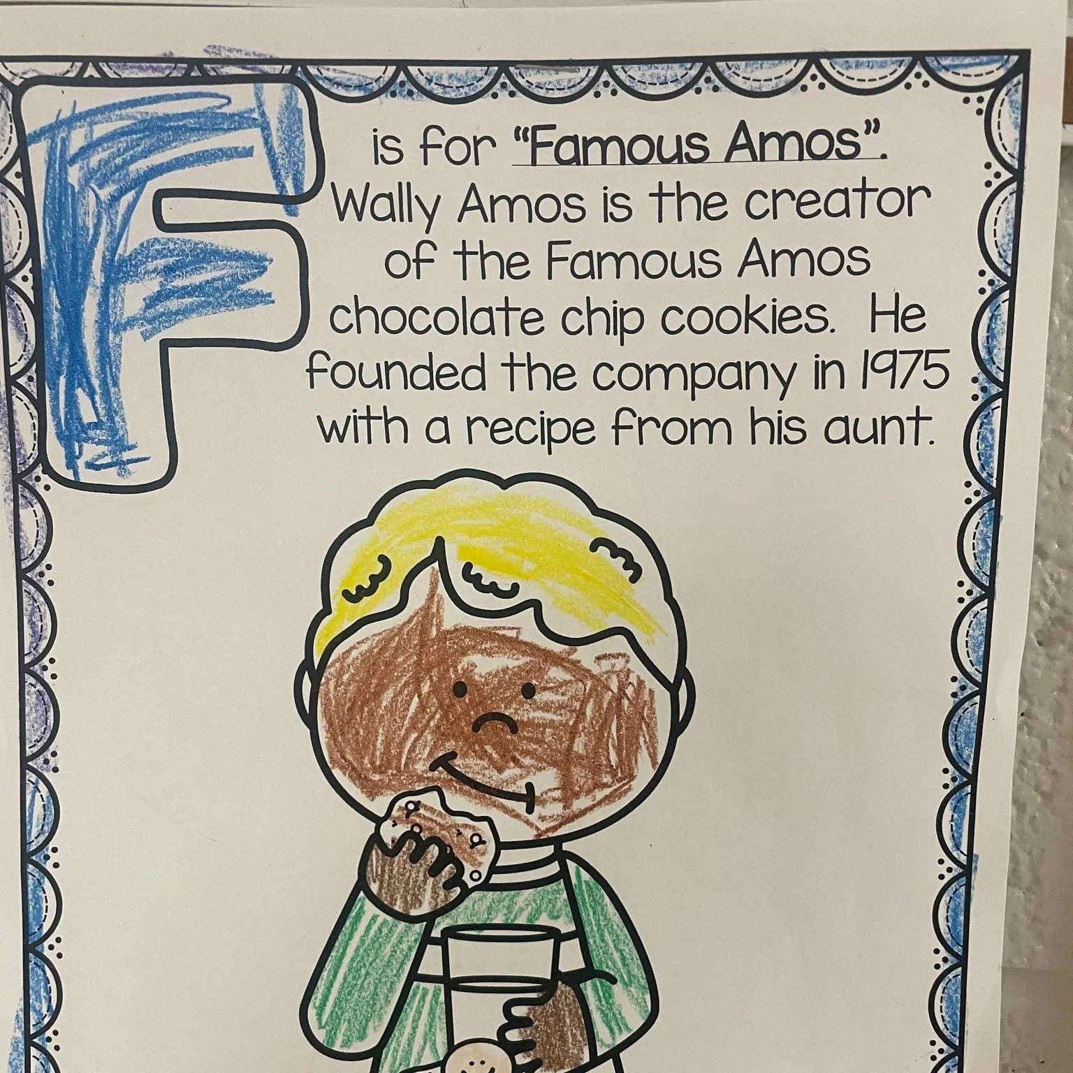 FAMOUS AMOS! 🍪
4k celebrated Black History Month in the sweetest way possible...by reading about Famous Amos and then making cookies using his recipe.  Delicious!