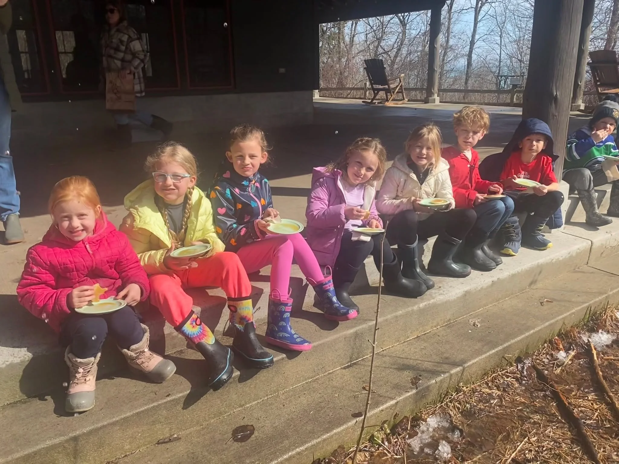 Today our first and second graders spent the most glorious spring day at the @schlitzaudubon Nature Center learning how to tap trees and make maple syrup.  Suprising fun fact: syrup on pickles was a fan favorite! 😯