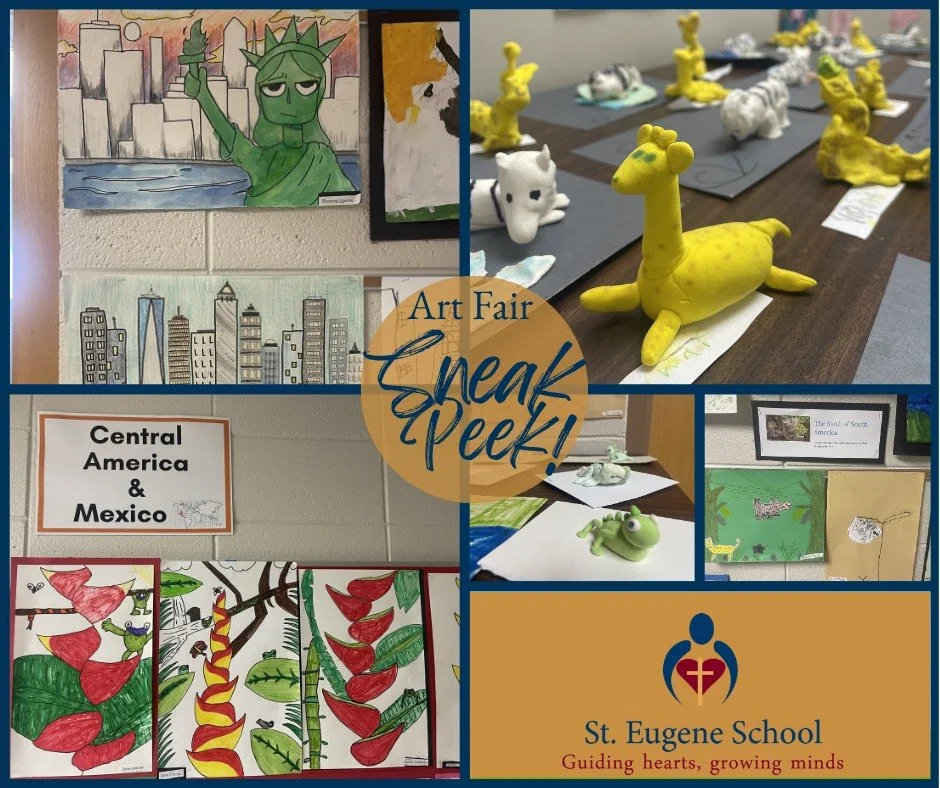 This Sunday is our annual school Art Fair!  Come in between 9:00 am and 1:00 pm to see what our students have been working on all year.  Take a trip down the west hallway and feel like you are walking around the world!  We hope to see you!