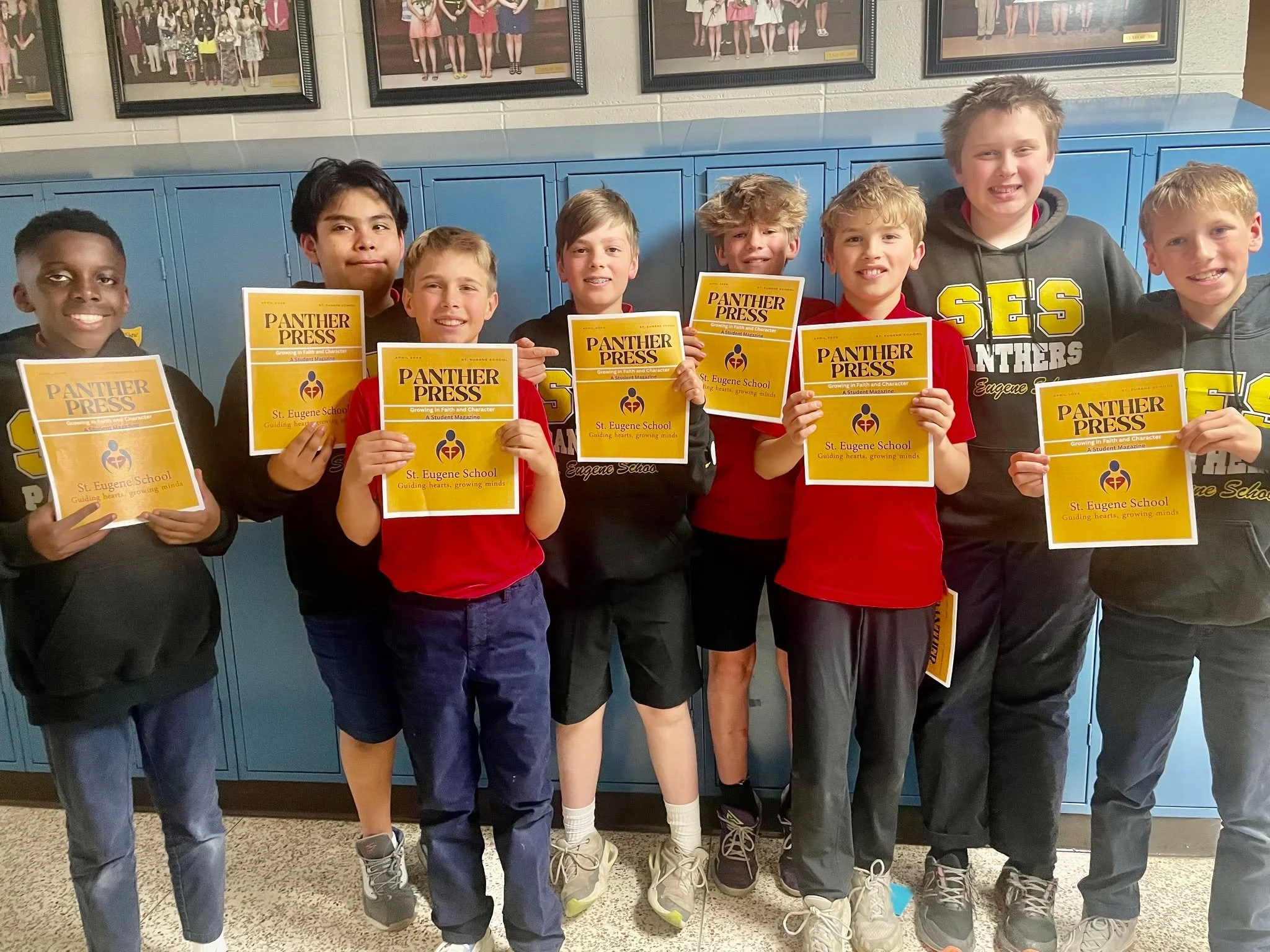 EXTRA, EXTRA! Read all about it! 🐾
The first edition of the Pather Press is hot off the printer.  These sixth graders were part of an after school writing club open to all middle school students who wanted to produce a publication about their school
